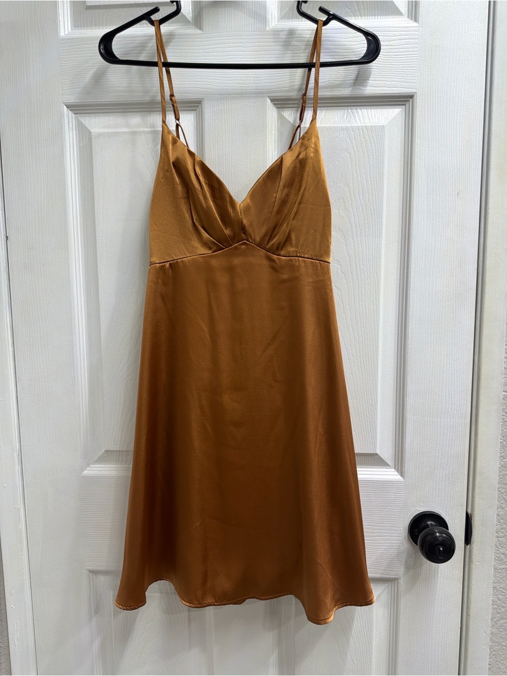 Silky Rust Slip Chemise with Adjustable Straps